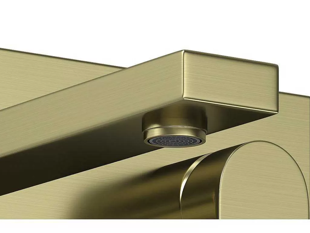 Torneira*Shower & Design Torneira Misturadora Mecanica De Encastrar Quadrada Dourado Acabamento Alisado - Vistula