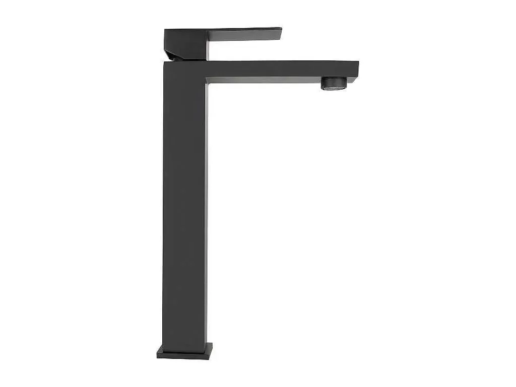 Torneira*Shower & Design Torneira Misturadora Mecanica Quadrada Em Inox Escovado Preto Mate A31 Cm - Canilas