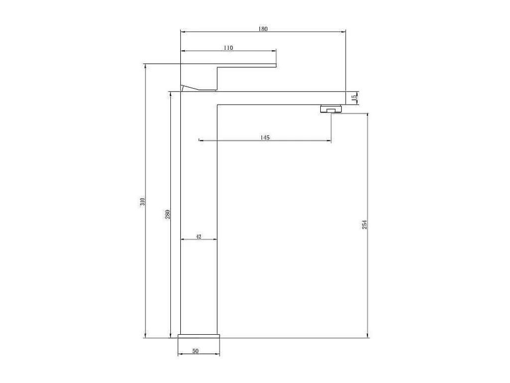 Torneira*Shower & Design Torneira Misturadora Mecanica Quadrada Em Inox Escovado Preto Mate A31 Cm - Canilas