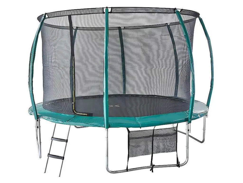 Jogo De Exterior*Vente-unique Trampolim Com Rede De Protecao Interior, Escada, Cobertura E Kit De Ancoragem De D. 366 Cm - Wallaby