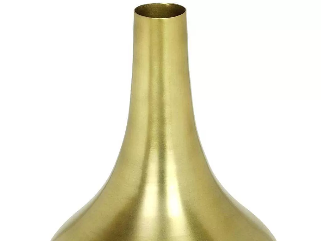 Objeto De Decoração Interior*OZAIA Vaso Em Metal Dourado A.30 Cm Acabamento Latao Antigo - Gizeh