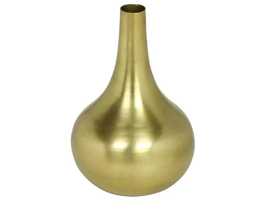 Objeto De Decoração Interior*OZAIA Vaso Em Metal Dourado A.30 Cm Acabamento Latao Antigo - Gizeh