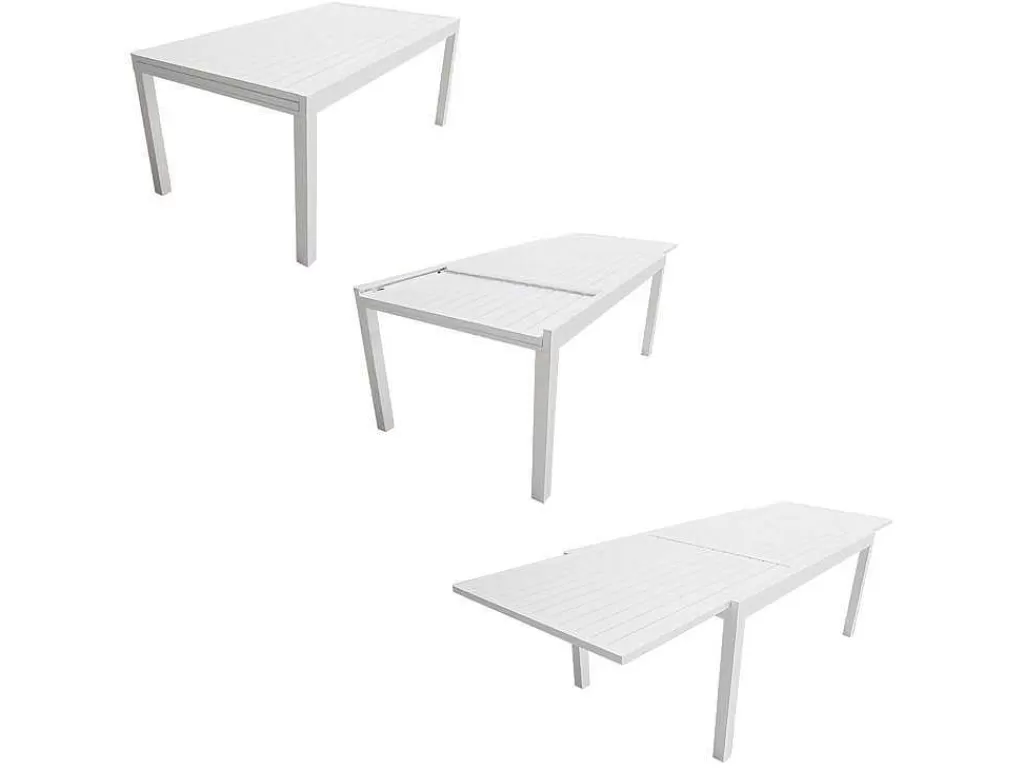 Conjunto Mesa E Cadeiras De Jardim*Happy Garden Venezia Conjunto De Moveis De Jardim De Aluminio Extensivel 180/300 - Branco