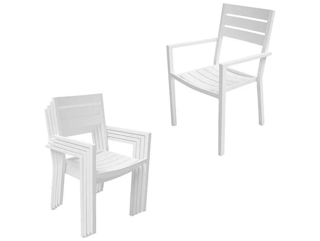 Conjunto Mesa E Cadeiras De Jardim*Happy Garden Venezia Conjunto De Moveis De Jardim De Aluminio Extensivel 180/300 - Branco