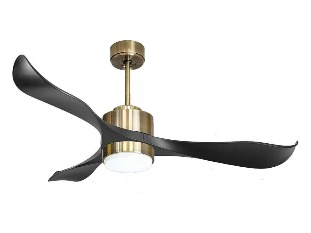 Ventilador*Purline Ventilador De Tecto Reversivel Termostato Regulavel Termostato Wifi Motor Dc Tectos Inclinados Controlo Remoto Adaptador De Luz De Tres Tons 2/3 Laminas Memória Hipersilenciosa