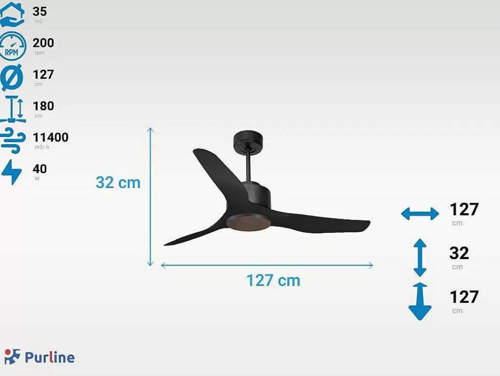 Ventilador*Purline Ventilador De Tecto Reversivel Termostato Regulavel Termostato Wifi Motor Dc Tectos Inclinados Controlo Remoto Adaptador De Luz De Tres Tons 2/3 Laminas Memória Hipersilenciosa