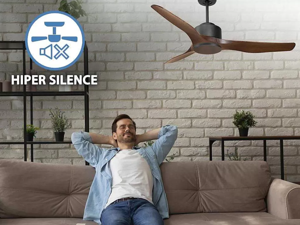 Ventilador*Purline Ventilador De Tecto Reversivel Termostato Regulavel Termostato Wifi Motor Dc Tectos Inclinados Controlo Remoto Adaptador De Luz De Tres Tons 2/3 Laminas Memória Hipersilenciosa