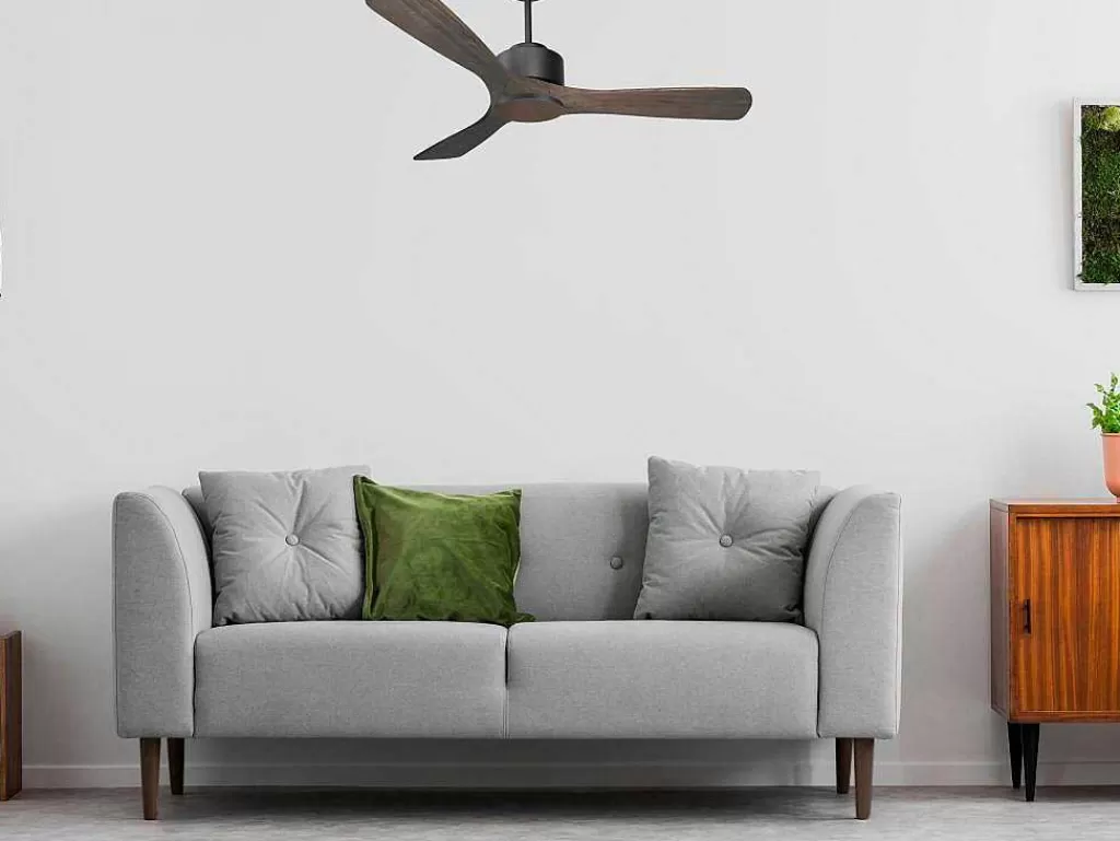 Ventilador*Purline Ventilador De Tecto Reversivel Termostato Regulavel Termostato Wifi Motor Dc Tectos Inclinados Controlo Remoto Luz De Tres Tons Memória Hipersilenciosa