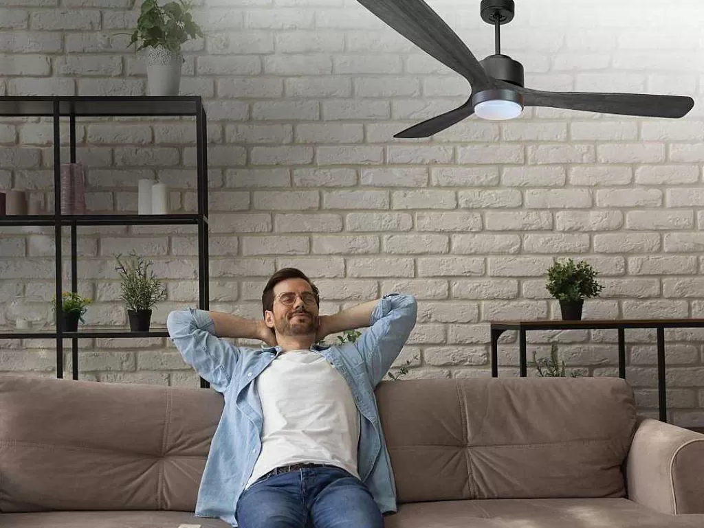 Ventilador*Purline Ventilador De Tecto Reversivel Termostato Reversivel Regulavel Wifi Motor Dc Tectos Inclinados Memória Hypersilence