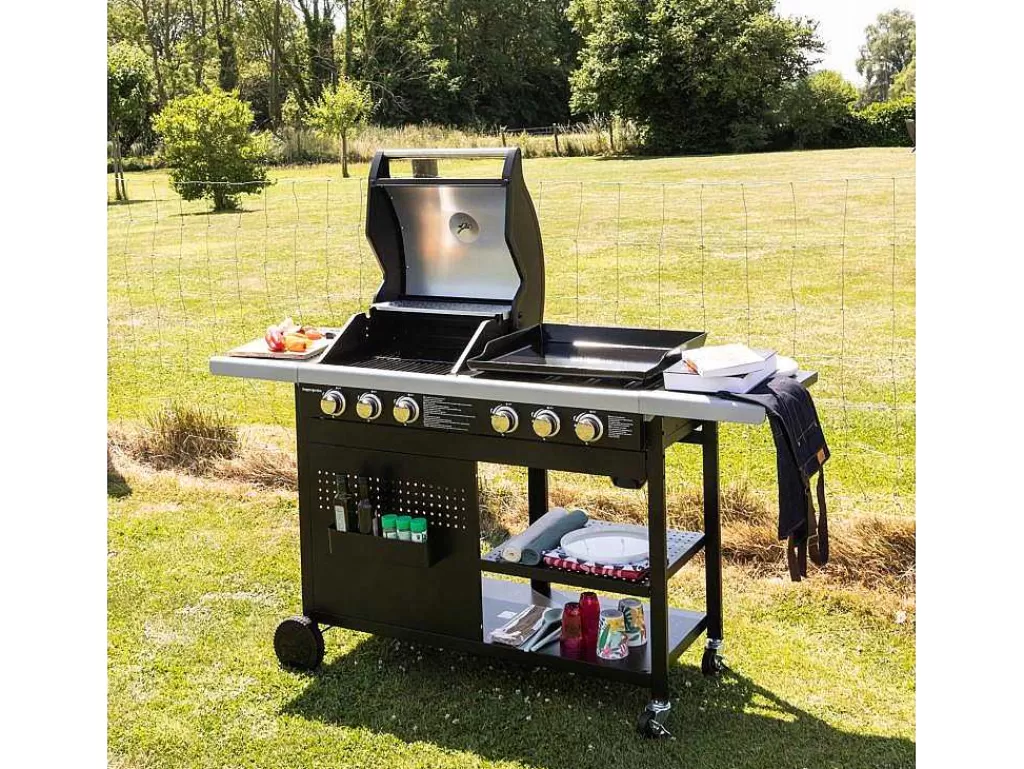 Barbecue, Braseiro De Jardim, Plancha*Happy Garden Vesuvio Duo Barbecue A Gas - 3 Queimadores + Plancha 3 Queimadores