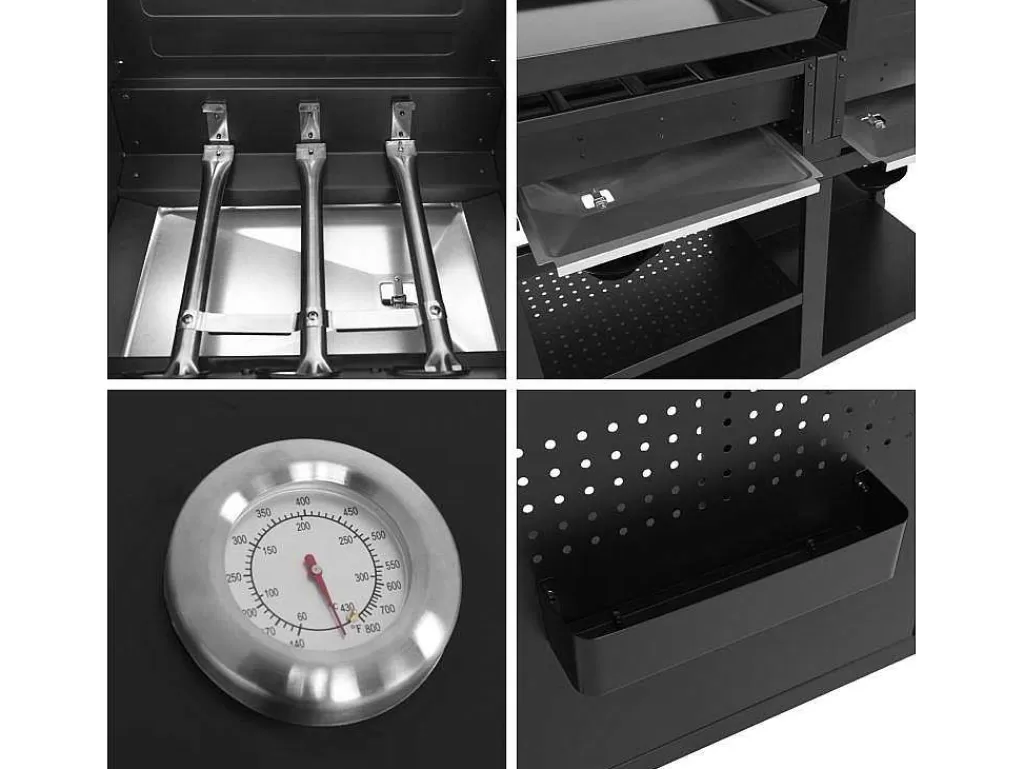 Barbecue, Braseiro De Jardim, Plancha*Happy Garden Vesuvio Duo Barbecue A Gas - 3 Queimadores + Plancha 3 Queimadores