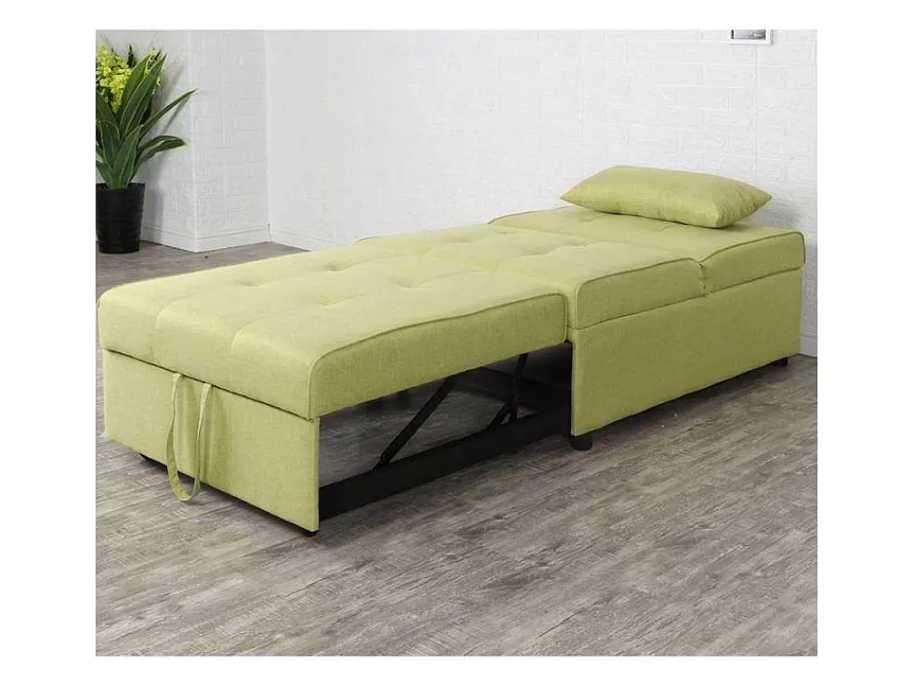 Poltrona Cama*Vente-unique Wehome - Poltrona Pufe Cama Solteiro Cookie Green